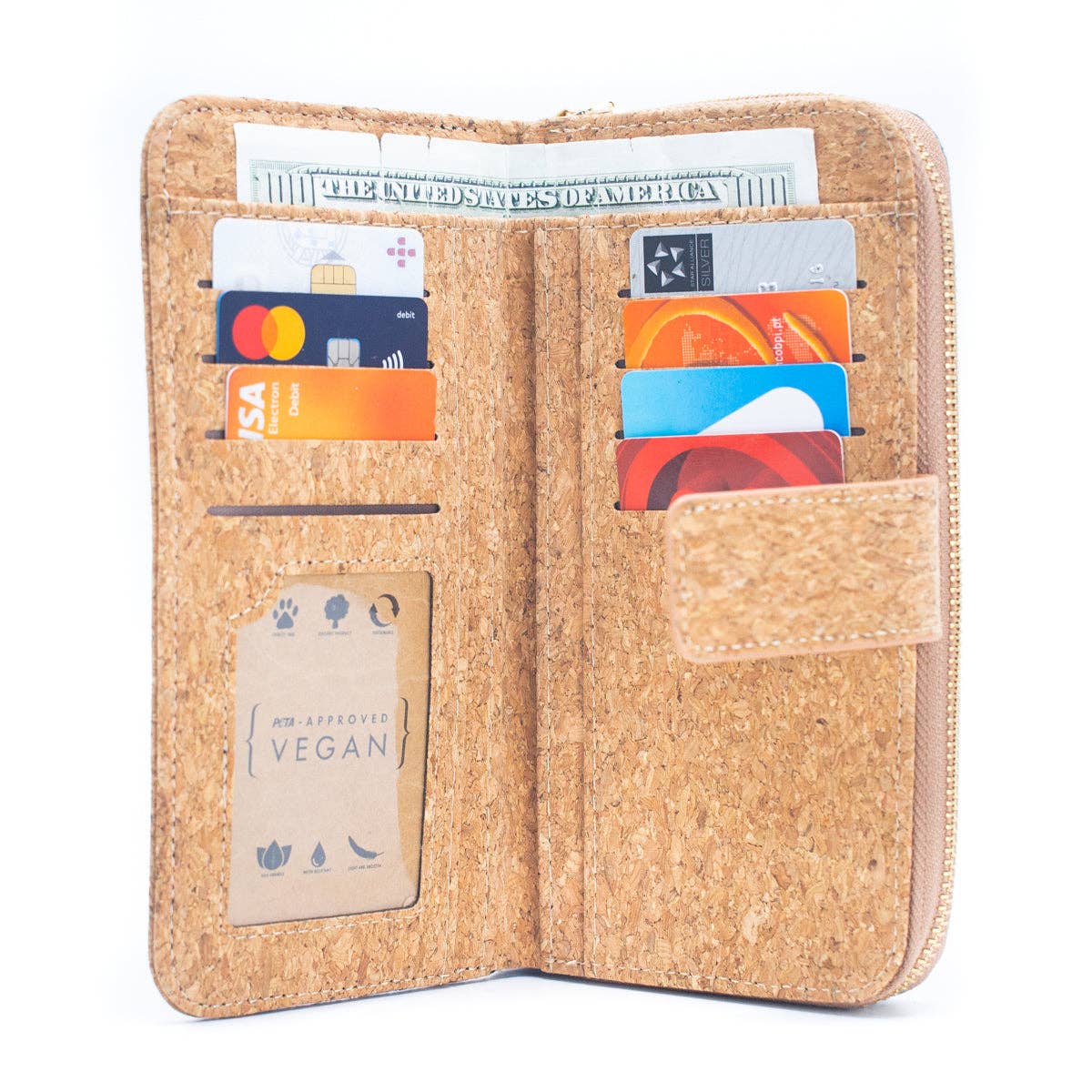 Bloom with Sustainable Style: 6 Pack Floral Cork Wallets-4