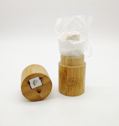 Biodegradable Bamboo Fiber Floss - Reusable Plastic free & Zero Waste Bamboo Case-3