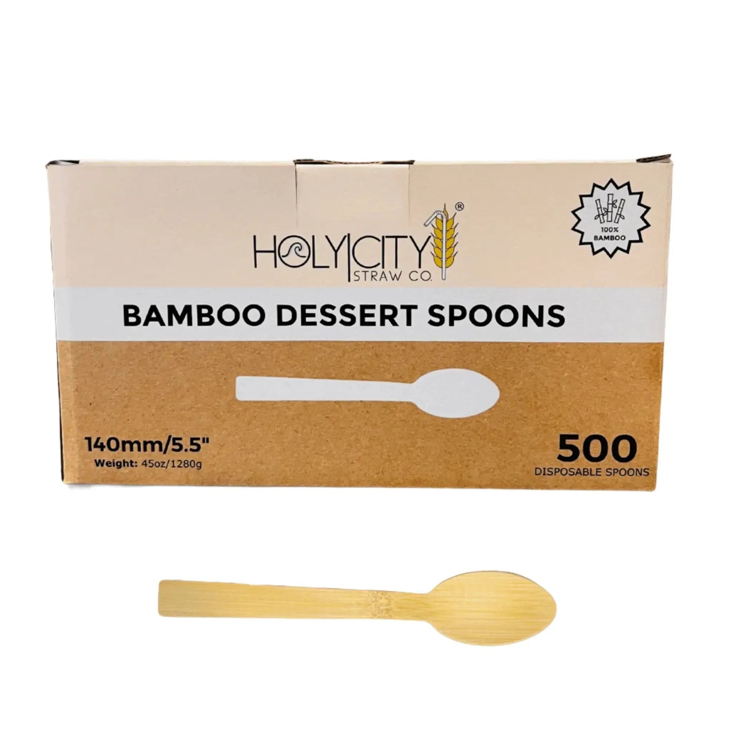 5.5" Bamboo Dessert Spoons-0
