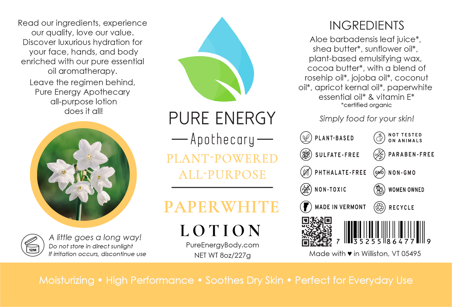 Natural All Purpose Lotion 8 Oz (Paperwhite)-2