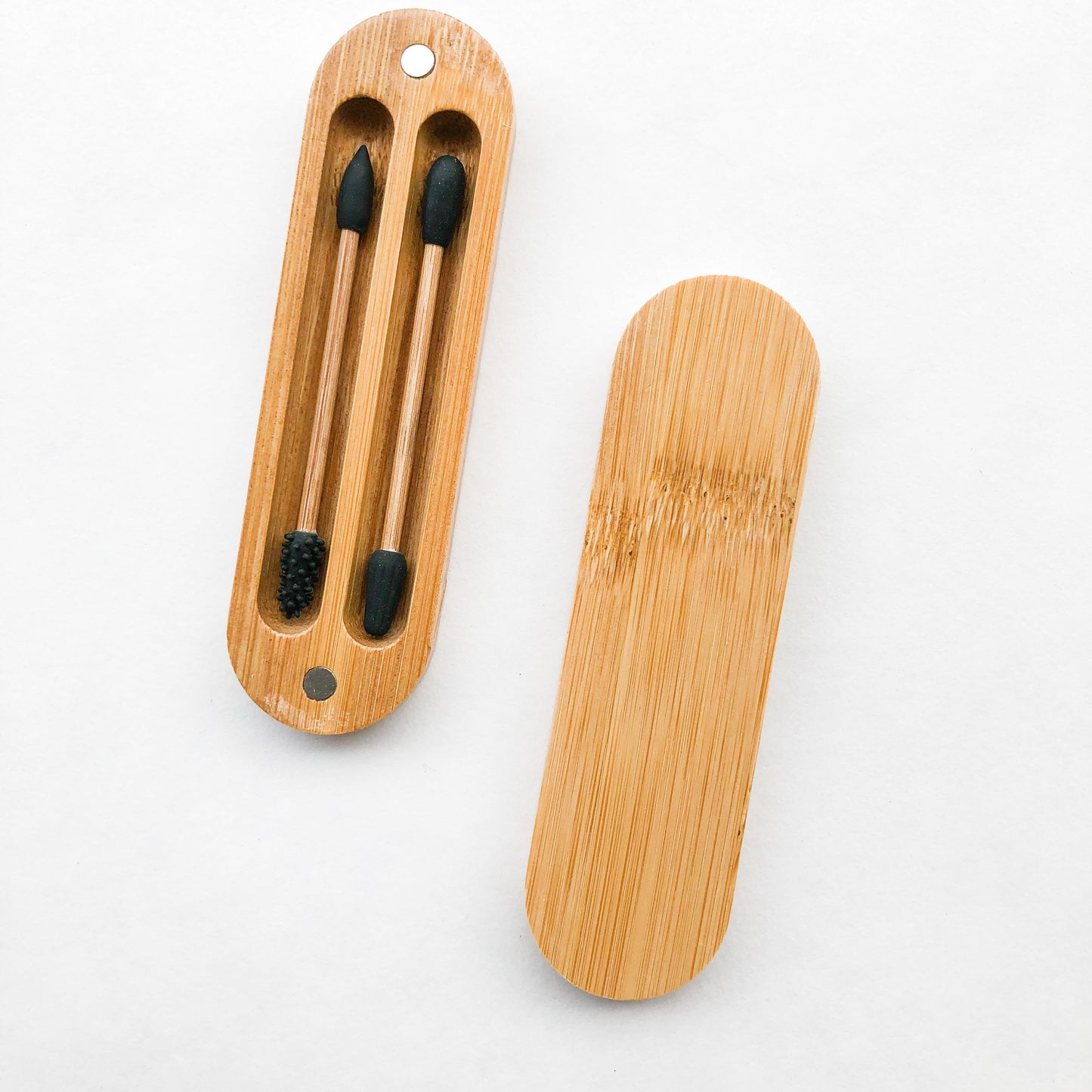 Reusable Plastic Free Bamboo Silicon Q-Tips with Bamboo Case | Zero Waste Biodegradable Bamboo Swabs | Sustainable Bathroom-3
