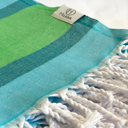 Samara Striped Sustainable Turkish Towel  Green-2
