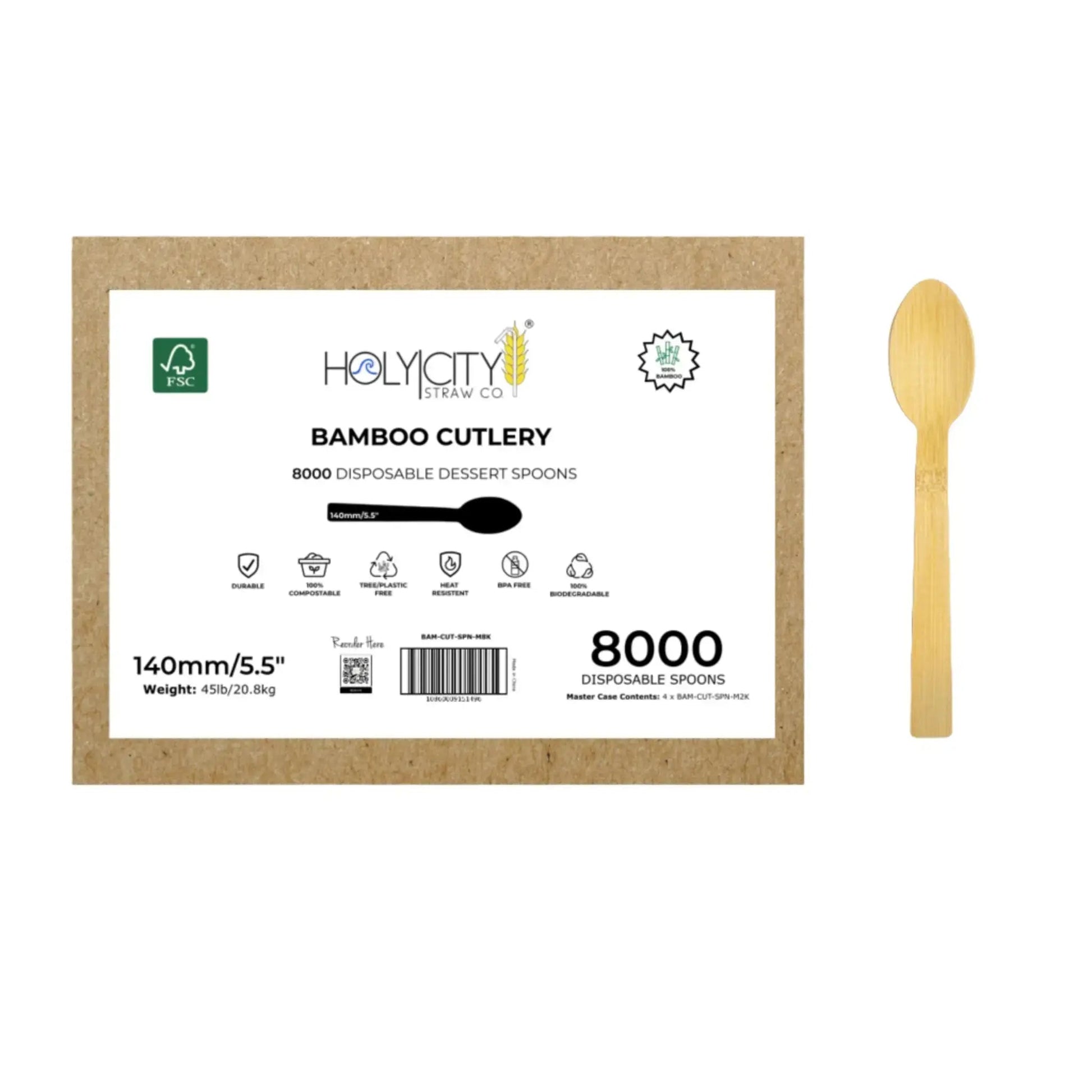 5.5" Bamboo Dessert Spoons-6