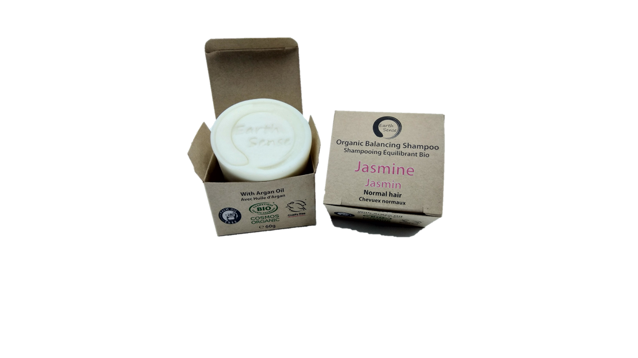 Organic Certified Balancing Solid Shampoo - Jasmine - Normal & all Hair Types 60g-2