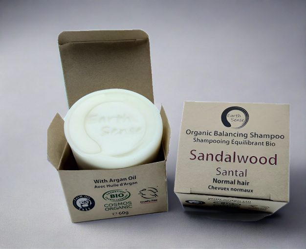 Organic Certified Balancing Solid Shampoo - Sandalwood - Normal & all Hair Types 60g-1