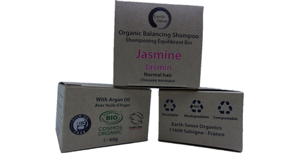 Organic Certified Balancing Solid Shampoo - Jasmine - Normal & all Hair Types 60g-4