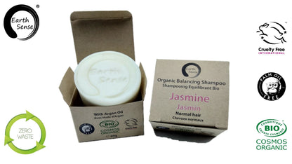 Organic Certified Balancing Solid Shampoo - Jasmine - Normal & all Hair Types 60g-0