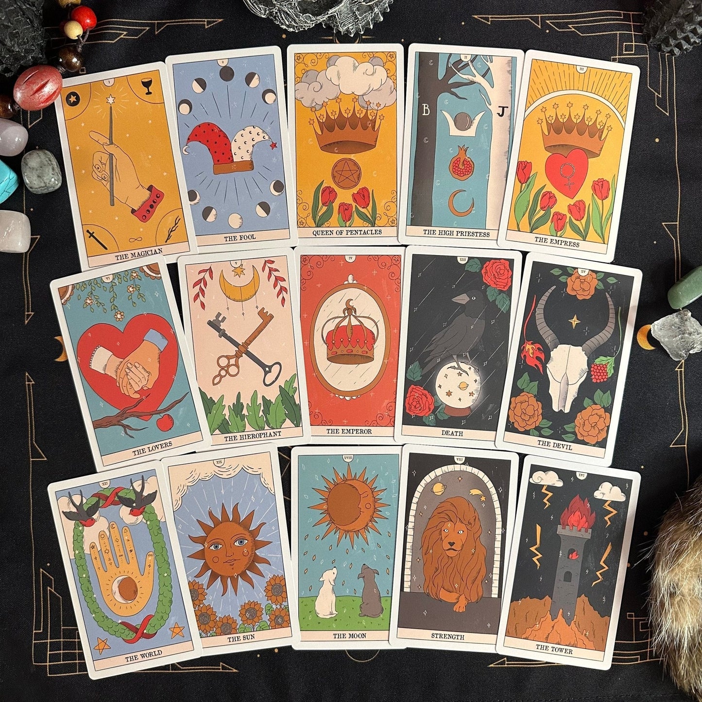 Moon Magic Tarot Deck.Eco Linen Cardboard-1