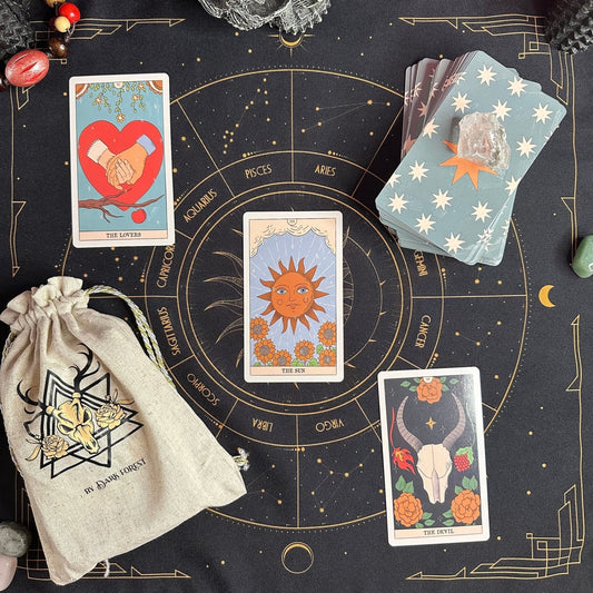 Moon Magic Tarot Deck.Eco Linen Cardboard-0